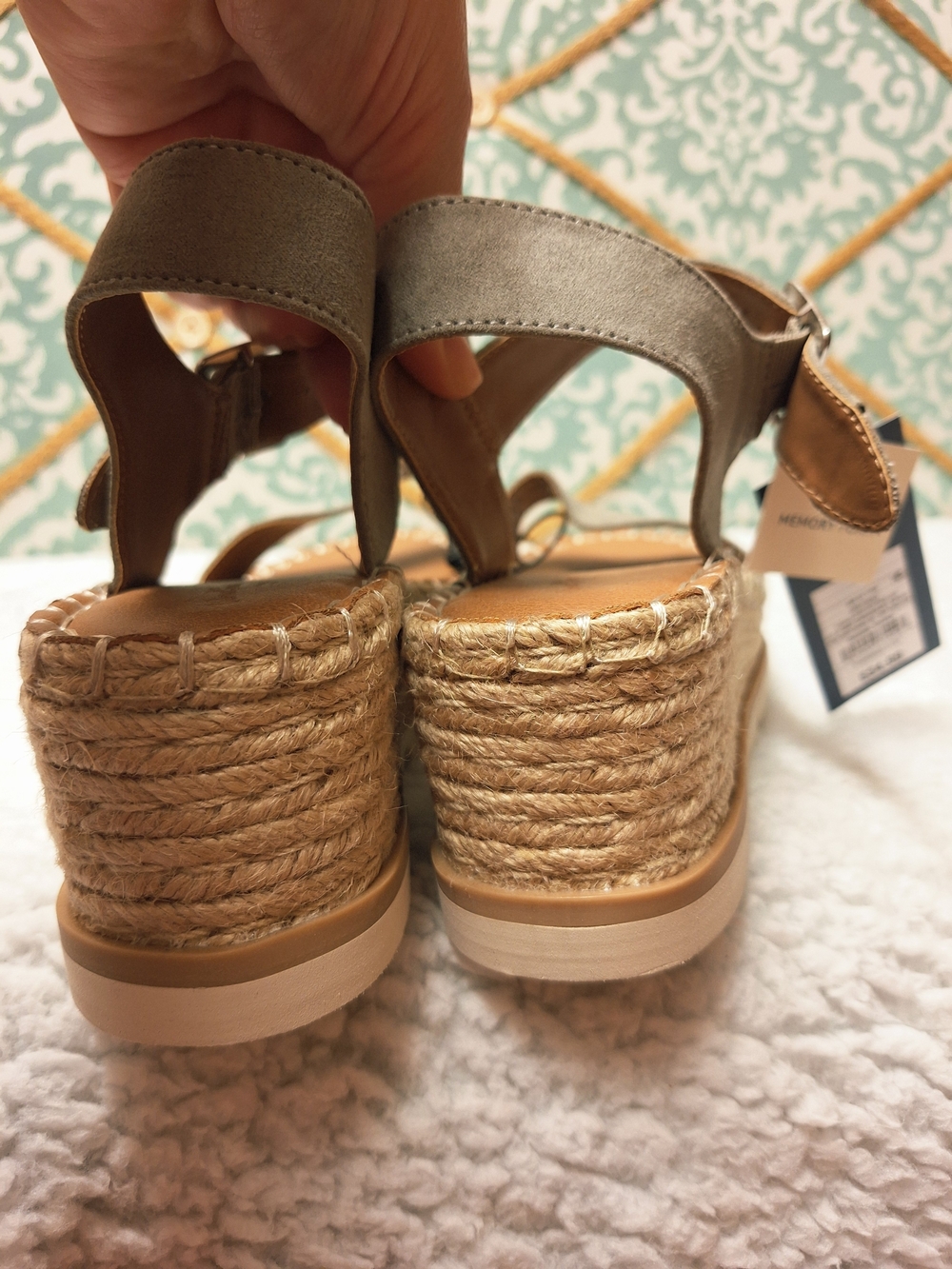 NWT Women's Taupe Espadrille Platform Sandals Sz 7.5 - Picture 12 of 16